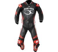 MUGENRACE Impegnato-D perforated Ladies Two Piece Motorcycle Leather Suit, black/white/red, size 38