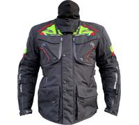 MUGENRACE Mars waterproof Motorcycle Textile Jacket, black/neon, size XS
