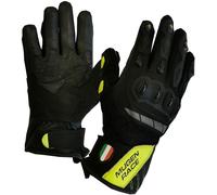 MUGENRACE Mia Short Motor cycle Gloves, black/neon yellow, size L