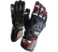 MUGENRACE Moone Sport Motor cycle Gloves, black-red, size M for Men