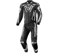 MUGENRACE Predator perforated Two Piece Motorcycle Leather Suit, black/white, size 48