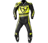 MUGENRACE RC-Max Due perforated Two Piece Motorcycle Leather Suit, black-white-yellow, size 52 for Men