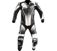 MUGENRACE Sidegun perforated One Piece Motorcycle Leather Suit, black-white, size 54 for Men