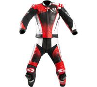 MUGENRACE Sidegun perforated Two Piece Motorcycle Leather Suit, black-white-red, size 56 for Men