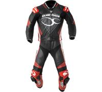 MUGENRACER Impegnato perforated Two Piece Motorcycle Leather Suit, black-white-red, size 48 for Men
