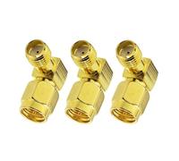Mugetech 3PCS Right Angle SMA Connector 90 Degree Coaxial Adapter Male to Female SMA Connector for Audio FPV Antenna 3G 4G LTE Coax Antenna Radio Video Mobile