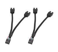 Mugetech USB 2.0 Female To Dual 9-Pin Male Extension Cable, 2Pcs Motherboard 9-PIN USB 2.0 Header Splitter 1 To 2 Adapter For Computer Internal Motherboard Cable