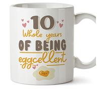 MUGFFINS 10 Birthday Mug - in English - Happy Birthday You are Eggcelent - Funny Anniversary Present - 11 oz