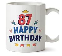 MUGFFINS 87 Birthday Mug - in English - Happy Birthday! - Funny Anniversary Present - 11 oz