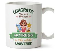MUGFFINS Actress Woman Mug - in English - Best in Universe Trophy - Funny Gift for Colleagues - Ceramic 11oz Mug