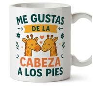 MUGFFINS Anniversary Mug with Phrase Me gustas de la cabeza a Los pies in Spanish | Valentines Day Gift, Boyfriend, Girlfriend, Wife, Husband, Romantic | pareja-2 v2