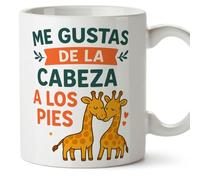 MUGFFINS Anniversary Mug with Phrase Me gustas de la cabeza a Los pies in Spanish | Valentines Day Gift, Boyfriend, Girlfriend, Wife, Husband, Romantic | pareja-2 v3