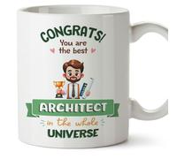 MUGFFINS Architect Man Mug - in English - Best in Universe Trophy - Funny Gift for Colleagues - Ceramic 11oz Mug
