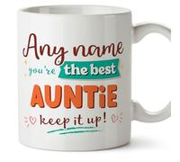 MUGFFINS Aunt 2 Mug - in English - Keep it up! - Funny Gift - Ceramic 11oz Mug