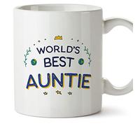 MUGFFINS Aunt Mug - in English - World's Best - Funny Gift - Ceramic 11oz Mug