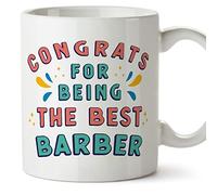 MUGFFINS Barber Mug - in English - Congrats for Being The Best - Funny Gift for Colleagues - Ceramic 11oz Mug
