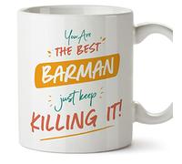 MUGFFINS Barman Man Mug - in English - You are The Best Keep Killing it - Funny Gift for Colleagues - Ceramic 11oz Mug