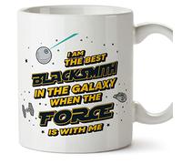 MUGFFINS Blacksmith Mug - in English - Best in The Galaxy The Force is with Me - Funny Gift for Colleagues - Ceramic 11oz Mug