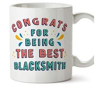 MUGFFINS Blacksmith Mug - in English - Congrats for Being The Best - Funny Gift for Colleagues - Ceramic 11oz Mug