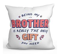 MUGFFINS BROTHER Cushion Padding included - in English - I'm the only gift you need - Funny gift - Pillow: cover and filling 15.7x15.7 inches