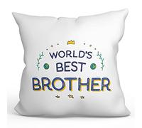 MUGFFINS BROTHER Cushion Padding included - in English - World's Best - Funny gift - Pillow: cover and filling 15.7x15.7 inches