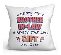 MUGFFINS BROTHER IN LAW Cushion Padding included - in English - I'm the only gift you need - Funny gift - Pillow: cover and filling 15.7x15.7 inches