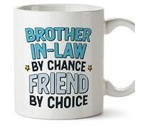 MUGFFINS Brother in Law Mug - in English - by Chance Friend by Choice - Funny Gift - Ceramic 11oz Mug
