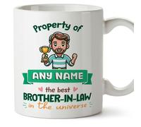MUGFFINS Brother in Law Mug - in English - Property of - Funny Gift - Ceramic 11oz Mug