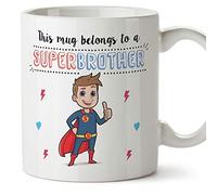MUGFFINS Brother Mug/Cup - Super Brother - Coffee Mug for Breakfast/Birthday Presents for Siblings/Ceramic 11 oz