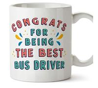 MUGFFINS Bus Driver Mug - in English - Congrats for Being The Best - Funny Gift for Colleagues - Ceramic 11oz Mug