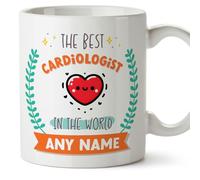 MUGFFINS Cardiologist Mug - in English - World's Best - with Doodle - Funny Gift for Colleagues - Ceramic 11oz Mug