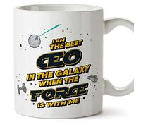 MUGFFINS CEO Mug - in English - Best in The Galaxy The Force is with Me - Funny Gift for Colleagues - Ceramic 11oz Mug