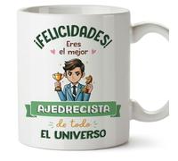 MUGFFINS Chess Player Man Mug - in Spanish - Mejor Universo Trofeo - Funny Gift for Colleagues - Ceramic 11oz Mug