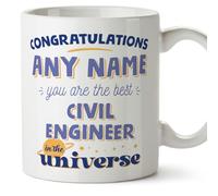 MUGFFINS Civil Engineer Mug - in English - Best in The Universe - Funny Gift for Colleagues - Ceramic 11oz Mug