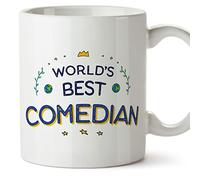MUGFFINS Comedian Mug - in English - World's Best - Funny Gift for Colleagues - Ceramic 11oz Mug