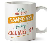 MUGFFINS Comedian Woman Mug - in English - You are The Best Keep Killing it - Funny Gift for Colleagues - Ceramic 11oz Mug