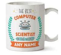 MUGFFINS Computer Scientist Mug - in English - World's Best - with Doodle - Funny Gift for Colleagues - Ceramic 11oz Mug