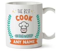 MUGFFINS Cook Mug - in English - World's Best - with Doodle - Funny Gift for Colleagues - Ceramic 11oz Mug