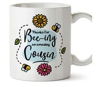 MUGFFINS Cousin Mug - in English - Thanks for Beeing Amazing - Funny Gift - Ceramic 11oz Mug