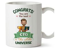MUGFFINS CTO Man Mug - in English - Best in Universe Trophy - Funny Gift for Colleagues - Ceramic 11oz Mug