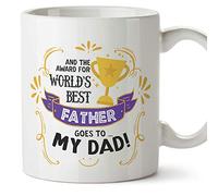 MUGFFINS Dad Mug - "Best dad Award" - Father's Day Gift/Present for Daddy - Tea/Coffee Ceramic Cup 11oz