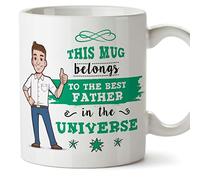 MUGFFINS Dad Mug - Best Dad in The Universe - Coffee Daddy Mug for Breakfast Birthday Present for Dad/Ceramic 11 oz