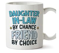 MUGFFINS Daughter in Law Mug - in English - by Chance Friend by Choice - Funny Gift - Ceramic 11oz Mug