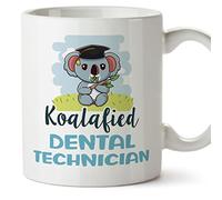 MUGFFINS Dental Technician Man Mug - in English - Koalafied - Funny Gift for Colleagues - Ceramic 11oz Mug