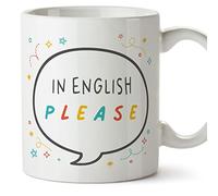 MUGFFINS English Teacher Mug - in English - in English Please - Funny Gift for Colleagues - Ceramic 11oz Mug