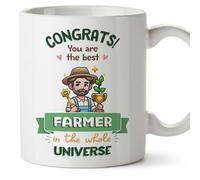 MUGFFINS Farmer Man Mug - in English - Best in Universe Trophy - Funny Gift for Colleagues - Ceramic 11oz Mug