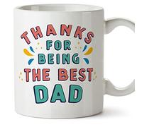 MUGFFINS Father/DAD Mug - in English - Thanks for Being The Best - Funny Gift for Father's Day - Ceramic 11oz Mug