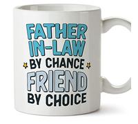 MUGFFINS Father in-Law Mug - in English - by Chance Friend by Choice - Funny Gift - Ceramic 11oz Mug