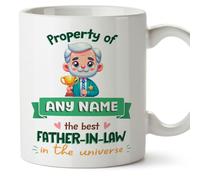 MUGFFINS Father in-Law Mug - in English - Property of - Funny Gift - Ceramic 11oz Mug