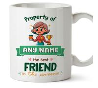 MUGFFINS Female Friend Mug - in English - Property of - Funny Gift - Ceramic 11oz Mug